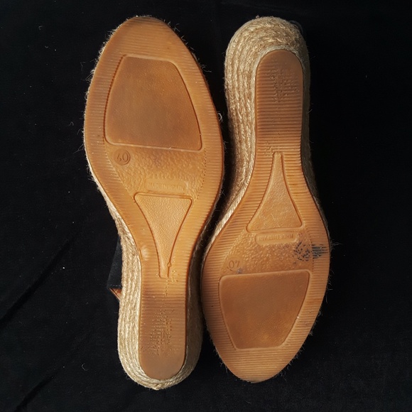 Browns Black Suede Espadrille Sling-back Wedge Sandal - Picture 7 of 7